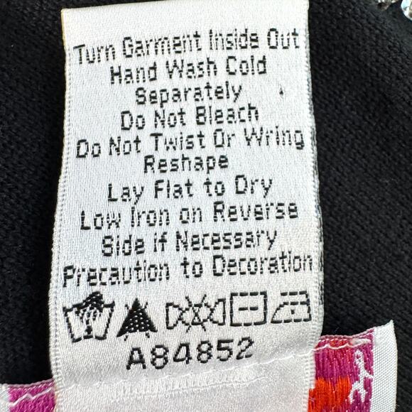 Quacker Factory Womens Knit Sweater Size L Sequin Jewel Beaded Party Black - Picture 7 of 8